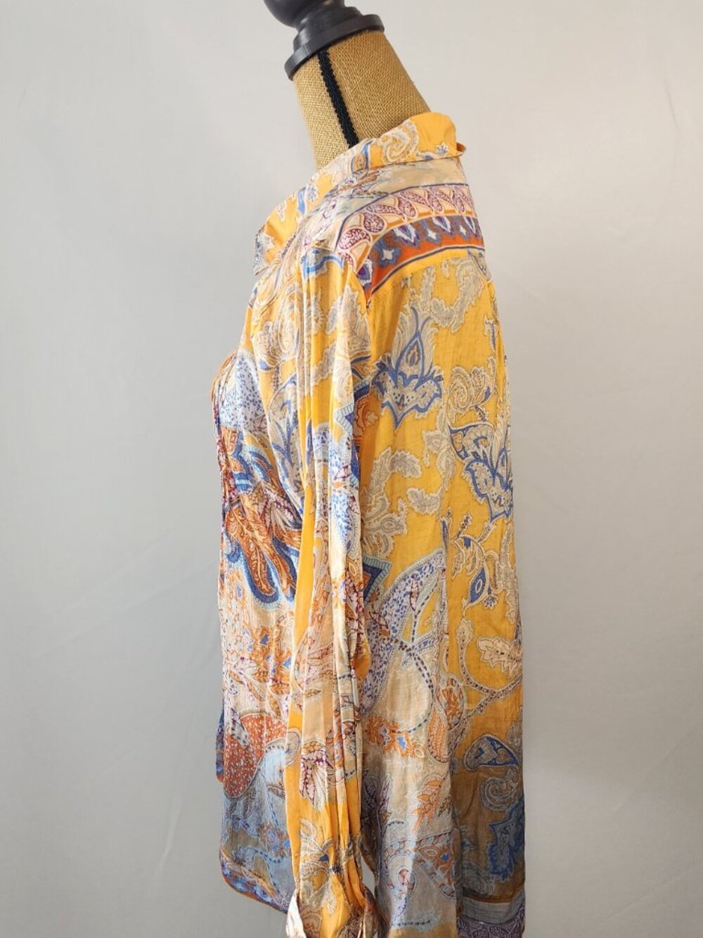 Soft Surroundings Paisley Ruffle Velvet Trim Tunic XL - Picture 4 of 13